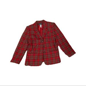 Sag Harbor Plaid Red Blazer with Pockets